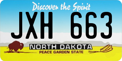 ND license plate JXH663