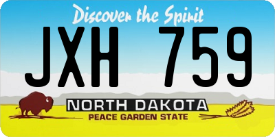 ND license plate JXH759