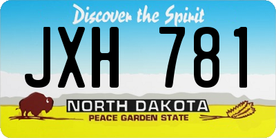 ND license plate JXH781