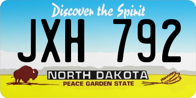 ND license plate JXH792