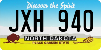 ND license plate JXH940