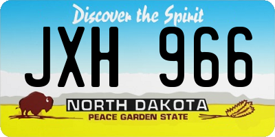 ND license plate JXH966