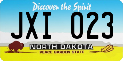 ND license plate JXI023