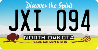 ND license plate JXI094