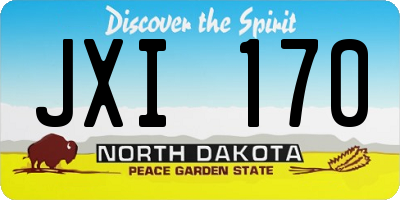 ND license plate JXI170