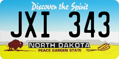 ND license plate JXI343