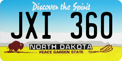 ND license plate JXI360