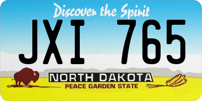ND license plate JXI765
