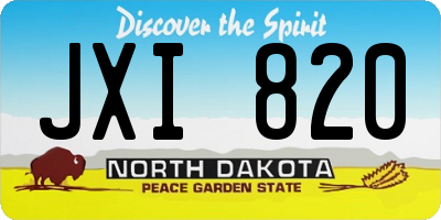 ND license plate JXI820