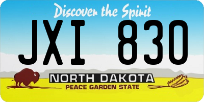 ND license plate JXI830