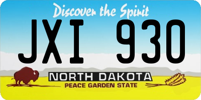 ND license plate JXI930