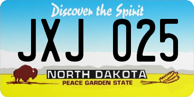 ND license plate JXJ025