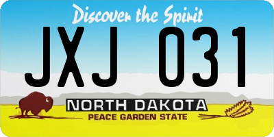 ND license plate JXJ031