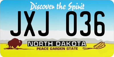 ND license plate JXJ036