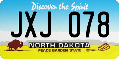 ND license plate JXJ078