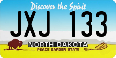 ND license plate JXJ133
