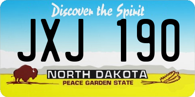 ND license plate JXJ190