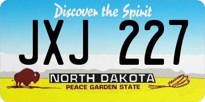 ND license plate JXJ227