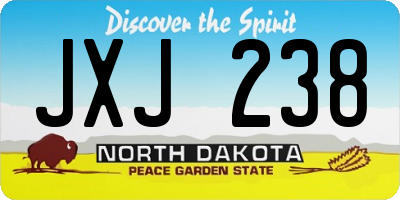 ND license plate JXJ238
