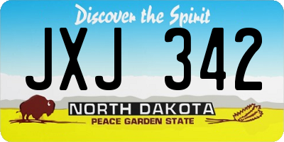 ND license plate JXJ342
