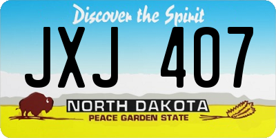 ND license plate JXJ407