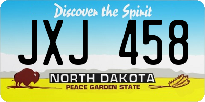 ND license plate JXJ458