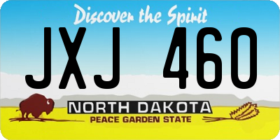 ND license plate JXJ460