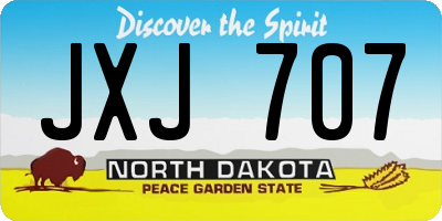 ND license plate JXJ707