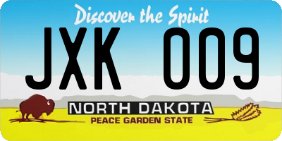 ND license plate JXK009
