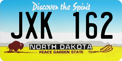 ND license plate JXK162