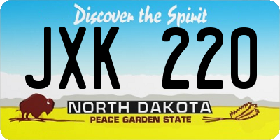 ND license plate JXK220