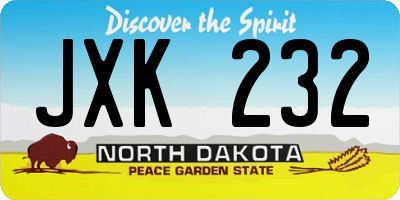 ND license plate JXK232