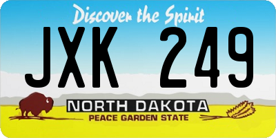 ND license plate JXK249