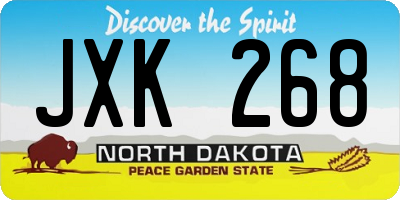 ND license plate JXK268