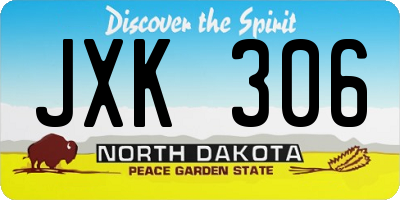 ND license plate JXK306