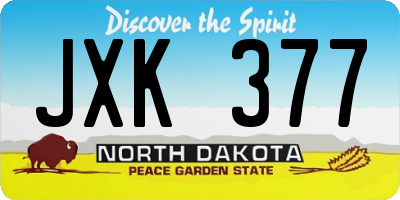 ND license plate JXK377