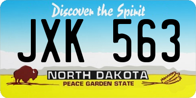 ND license plate JXK563