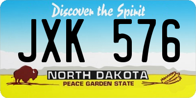 ND license plate JXK576