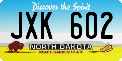 ND license plate JXK602