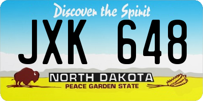 ND license plate JXK648