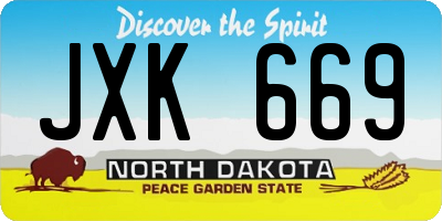 ND license plate JXK669