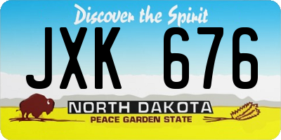ND license plate JXK676