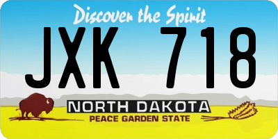 ND license plate JXK718