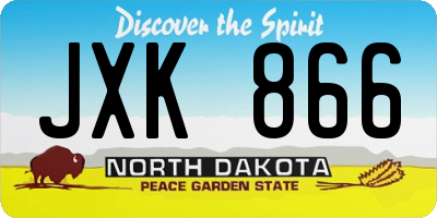 ND license plate JXK866
