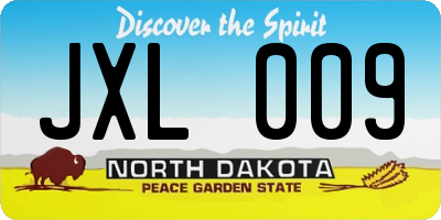 ND license plate JXL009