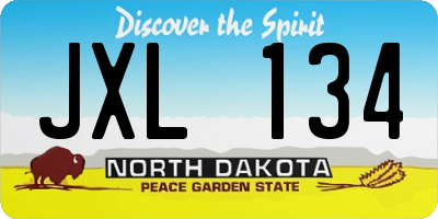 ND license plate JXL134