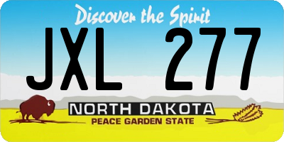 ND license plate JXL277