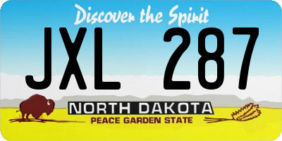 ND license plate JXL287