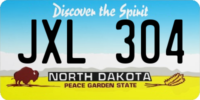 ND license plate JXL304
