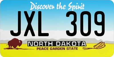 ND license plate JXL309